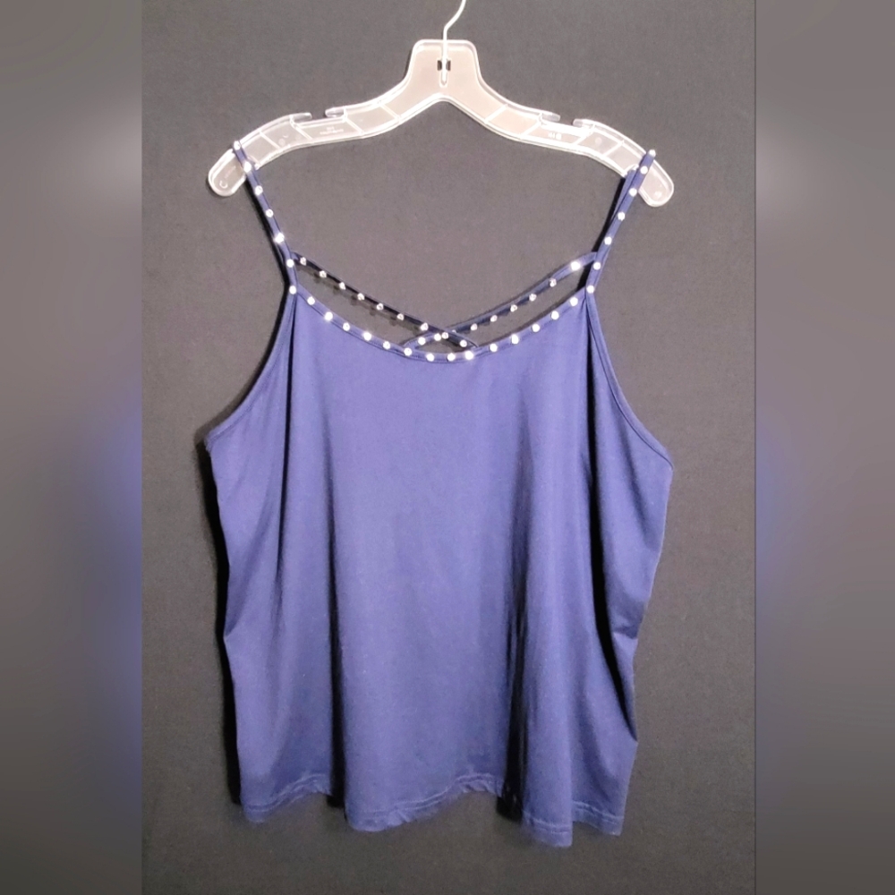 SHEIN Blue Embellished Sleeveless Camisole Top